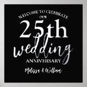 シルバー25結婚周年記念ウェルカムサイン 箔ポスター (正面)