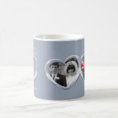 シルバー25結婚周年記念ハート2枚 コーヒーマグカップ (中央)