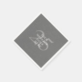 シルバー25結婚周年記念紙吹雪 エレガント スタンダードカクテルナプキン (角)