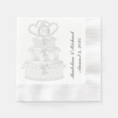 シルバー25結婚周年記念 縁ありカクテルナプキン (正面)