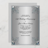 シルバー25thシルバー記念パーティの招待状 招待状 (正面/裏面)