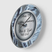 シルバー25th結婚周年記念ウォールクロック ラージ壁時計 (傾斜)