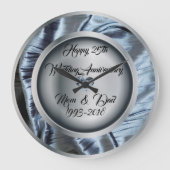 シルバー25th結婚周年記念ウォールクロック ラージ壁時計 (正面)