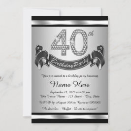 シルバー40歳の誕生日パーティー 招待状