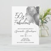 シルバー50thと素晴らしい50th誕生日招待状 招待状 (スタンド正面)