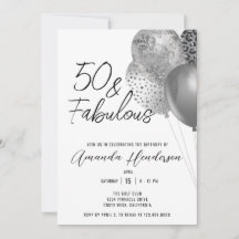 シルバー50thと素晴らしい50th誕生日招待状