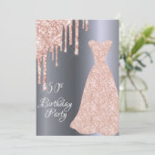 シルバー50thバースデードレスグリッタードリップ 招待状 (スタンド正面)