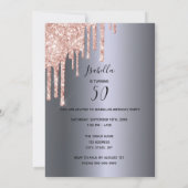 シルバー50thバースデードレスグリッタードリップ 招待状 (裏面)