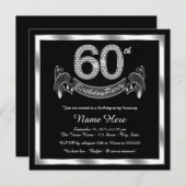 シルバー60歳の誕生日パーティー 招待状 (正面/裏面)