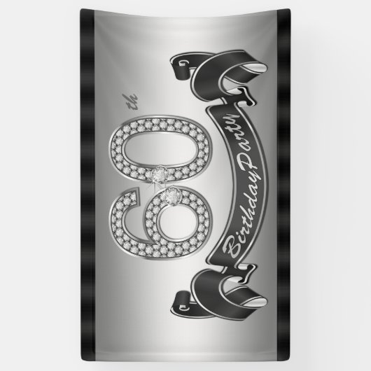 シルバー60歳の誕生日パーティー 横断幕 (縦)