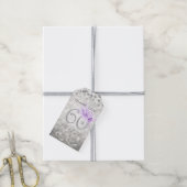 シルバー60誕生日サンキューパープルグラムライト ギフトタグ (より糸付き)