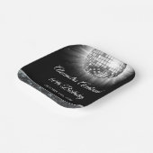 シルバー60thバースデーパーティー70sディスコボール ペーパープレート (傾斜あり)