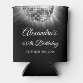 シルバー60thバースデーパーティー70sディスコボール 缶クーラー (正面)