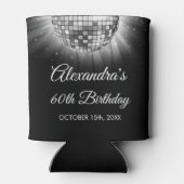 シルバー60thバースデーパーティー70sディスコボール 缶クーラー (裏面)