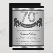 シルバー70歳の誕生日パーティー 招待状 (正面/裏面)