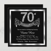 シルバー70歳の誕生日パーティー 招待状 (正面/裏面)