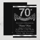 シルバー70歳誕生日パーティー 招待状 (正面/裏面)