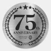 シルバー75周年記念カスタム事業ロゴ ラウンドシール (正面)