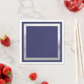 「シルバー」の色縁ど付き スタンダードカクテルナプキン (インサイチュ)