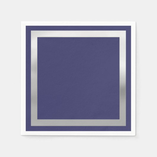 「シルバー」の色縁ど付き スタンダードカクテルナプキン (正面)