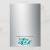 シルバー&アクアバラウェディングレセプションカード エンクロージャーカード (裏面)