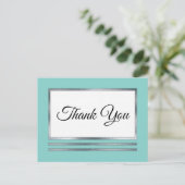 シルバー | アクアモダンシンプルエレガント ポストカード (スタンド正面)