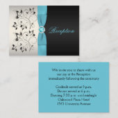 シルバー、アクア、ブラック・フローラ・エンクロージャ・カード エンクロージャーカード (正面/裏面)