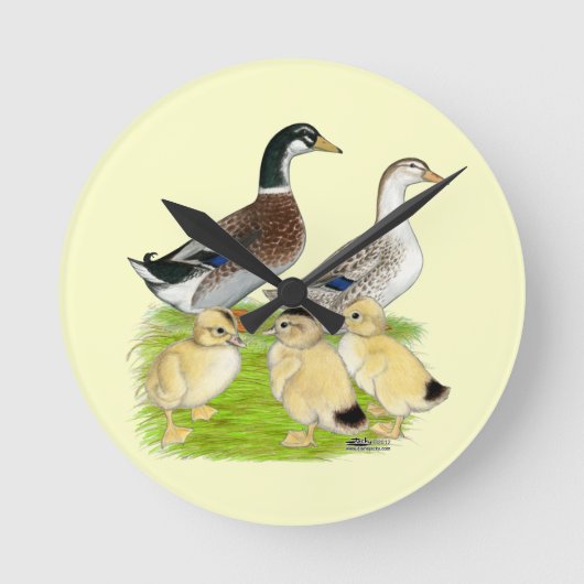 シルバー・アップルヤード・ファミリー ラウンド壁時計 (正面)