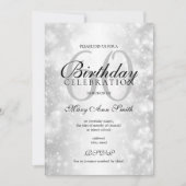 シルバー・アニー・エイジ・バースデー・パーティー・きらめく・ライト 招待状 (正面)