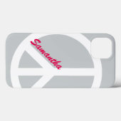 シルバー・アンド・ピンクの平和の標識 Case-Mate iPhoneケース (裏面 (横))