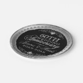 シルバー・アンド・ブラック結婚60周年 ペーパープレート (アングル)