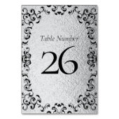 シルバー・アンド・ブラック・スワール・ゴシ結婚ック テーブルナンバー (正面)