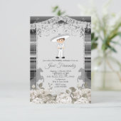 シルバー・アンド・ホワイト・メキシコ・ボーイ第3誕生日 招待状 (スタンド正面)