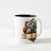 シルバー アンド レッド ローズ ツートーンマグカップ (正面右)