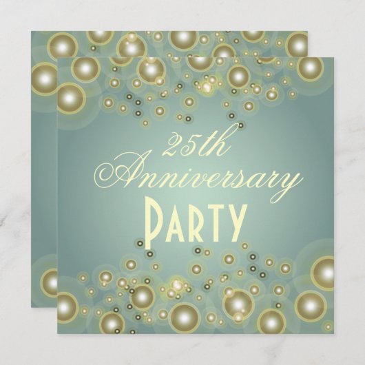 シルバー·アンバニシャル25周年招待状 招待状 (正面/裏面)
