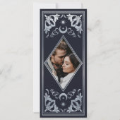 シルバー アートヌーボー タロット フォト セーブ・ザ・デート 招待状 (裏面)