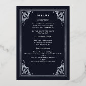 シルバー アールヌーヴォー タロット ゴシック ウェディング オールインワン 箔招待状 (裏面)