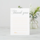 シルバー&イエロー | 現代の女の子のパーティーお礼メモ サンキューカード (スタンド正面)