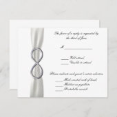 シルバー・インフィニティ結婚・ホワイトの応答カード 出欠カード (正面/裏面)