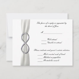 シルバー・インフィニティ結婚・ホワイトの応答カード 出欠カード