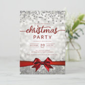 シルバー ウィンター グラム カンパニー クリスマス レッド リボン 招待状 (スタンド正面)