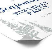 シルバー ウィンター ボーイ 誕生日パーティー ウェルカムサイン ポスター (角)