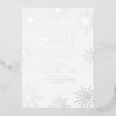 シルバー ウィンター ワンダーランド ホイル インビテーション 箔招待状 (正面)