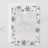 シルバー ウィンター ワンダーランド 雪の結晶 招待状 (裏面)