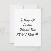 「シルバー・ウェディング・ベル」招待状 招待状 (裏面)