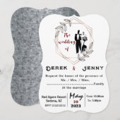 シルバー・ウェディング 招待状 (正面/裏面)