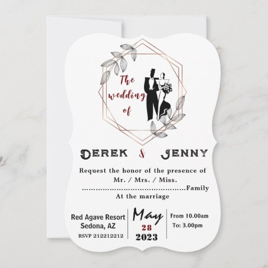 シルバー・ウェディング 招待状 (正面)