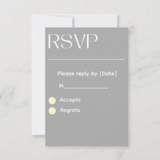 シルバー ウェディングRSVPカード – 編集可能 3.5x5 RSVP