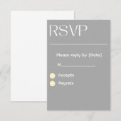 シルバー ウェディングRSVPカード – 編集可能 3.5x5 RSVP (正面/裏面)