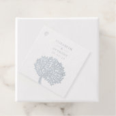 シルバー ウォーターカラー ツリー ウェディング フェイバータグ (箱)